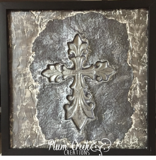 Cross Ornate Black-Silver 12x12